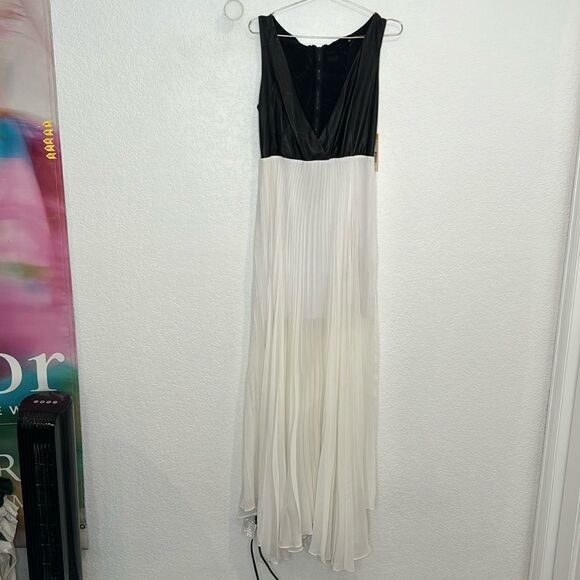 NWT Alice + Olivia Luna Leather-Top Maxi Dress Size 8 - Picture 2 of 14